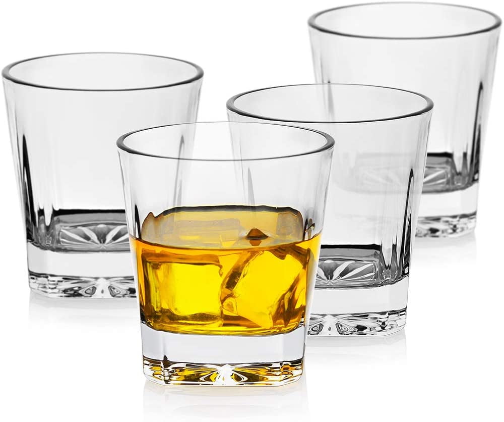 4 Shot Glasses Bourbon Supreme Measuring Glass Heavy Bottom Vintage Large 2  Oz