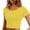 Yellow, variant on XPMWRP Women's Crop T-Shirts Solid Color Casual Short Sleeve Spring Fashion Tee Tops Army Green Free Size