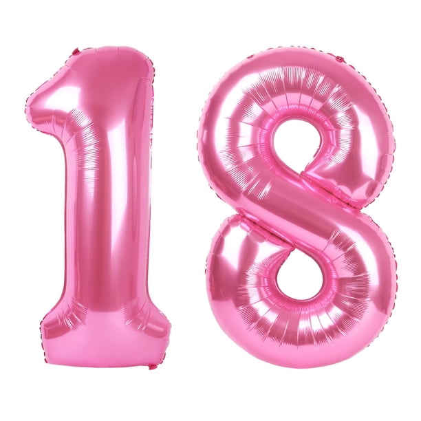 Globo gigante rosa número 18 40 pulgadas para fiesta de cumpleaños