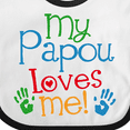 thumbnail image 4 of Inktastic My Papou Loves Me Boys or Girls Baby Bib, 4 of 4