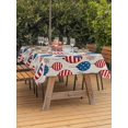 thumbnail image 3 of Outdoor Tablecloth with Umbrella Hole for Patio/Picnic/Party/Camping, Independence Day Waterproof Table Cloth Rectangle Table Cover Washable, American Flag Balloon Firework Linen (60"x 84"), 3 of 9