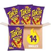 Takis Fuego 9.9 oz Sharing Size (14 PK) Hot Chili Pepper & Lime Flavored Extreme Spicy Rolled Tortilla Chips