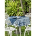 thumbnail image 3 of Outdoor Tablecloth with Umbrella Hole for Patio/Picnic/Party/Camping, Navy Blue Starfish Waterproof Table Cloth Round Cover Washable, Coastal Ocean Summer Sea Nautical (Dia 54"), 3 of 8