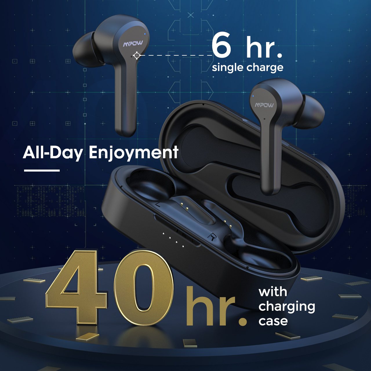 Mpow M9 Wireless Earbuds with 4 