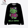 thumbnail image 3 of Hello Kitty-Sudadera holgada de Halloween para mujer, suéter Retro con estampado de calabaza, manga larga, cuello redondo, gran tamaño, Funn, 3 of 4