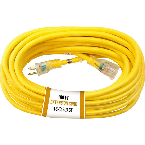 DMNI 14 Gauge Outdoor Extension Cord 16/3 100 ft SJTW Power Cord