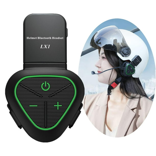 Tapas de motocicleta Bt auriculares intercomunicador de comunicación Control de volumen auriculares para aire libre Verde