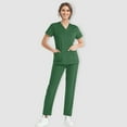 thumbnail image 2 of Scrubs Set for Women Nurse Uniform Jogger Suit Medical Scrubs Set V-Neck Top & Pants with Pockets Comfortable & Durable, 2 of 7