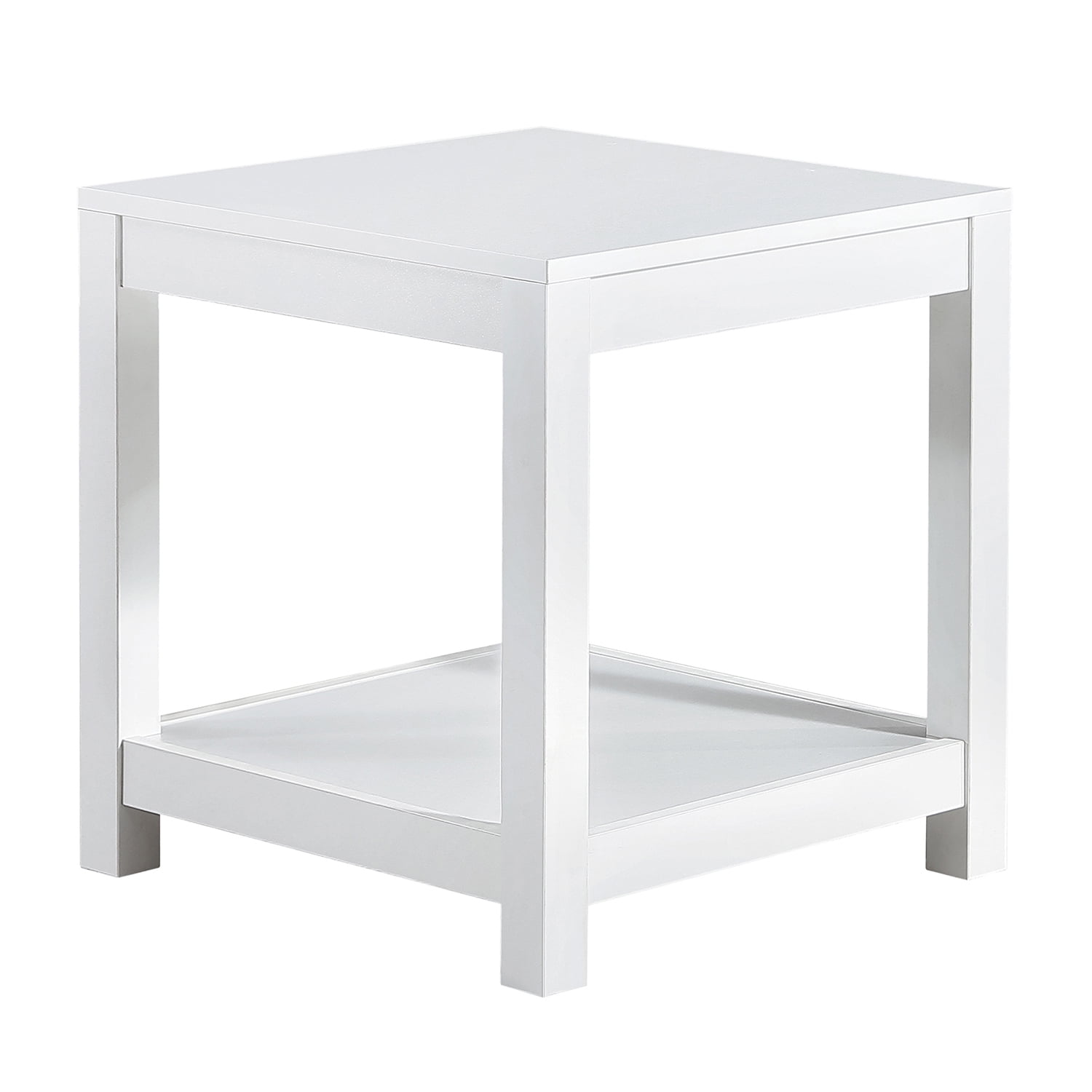 Kadyn End Table, Mid-Century Nightstand for Living Room, MDF Bedside Table with Storage Shelve, White Kadyn End Table, Mid-Century Nightstand for Living Room, MDF Bedside Table with Storage Shelve, White