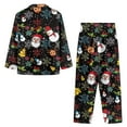 thumbnail image 4 of Renewold Colorful Snowflake Reindeer Pajama Tops Pants with Pockets 2 Pieces Durable Button Sleepwear Lounge Set Women Casual Christmas Long Sleeve Nightwear Size M, 4 of 6
