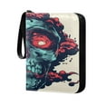 thumbnail image 2 of Game Card Storage Bag Collectible Trading Card Albums The 4-Pocket Card Binder With 50-Page Sleeve Can Hold 400 Game Cards Scary Skull, 2 of 6