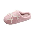 thumbnail image 2 of Xfvqtps Women Fluffy Slippers Lace Bow Versatile Cute Indoor Home Funny Winter Non-Slip Thick Sole Plush Slippers Pink, 2 of 9