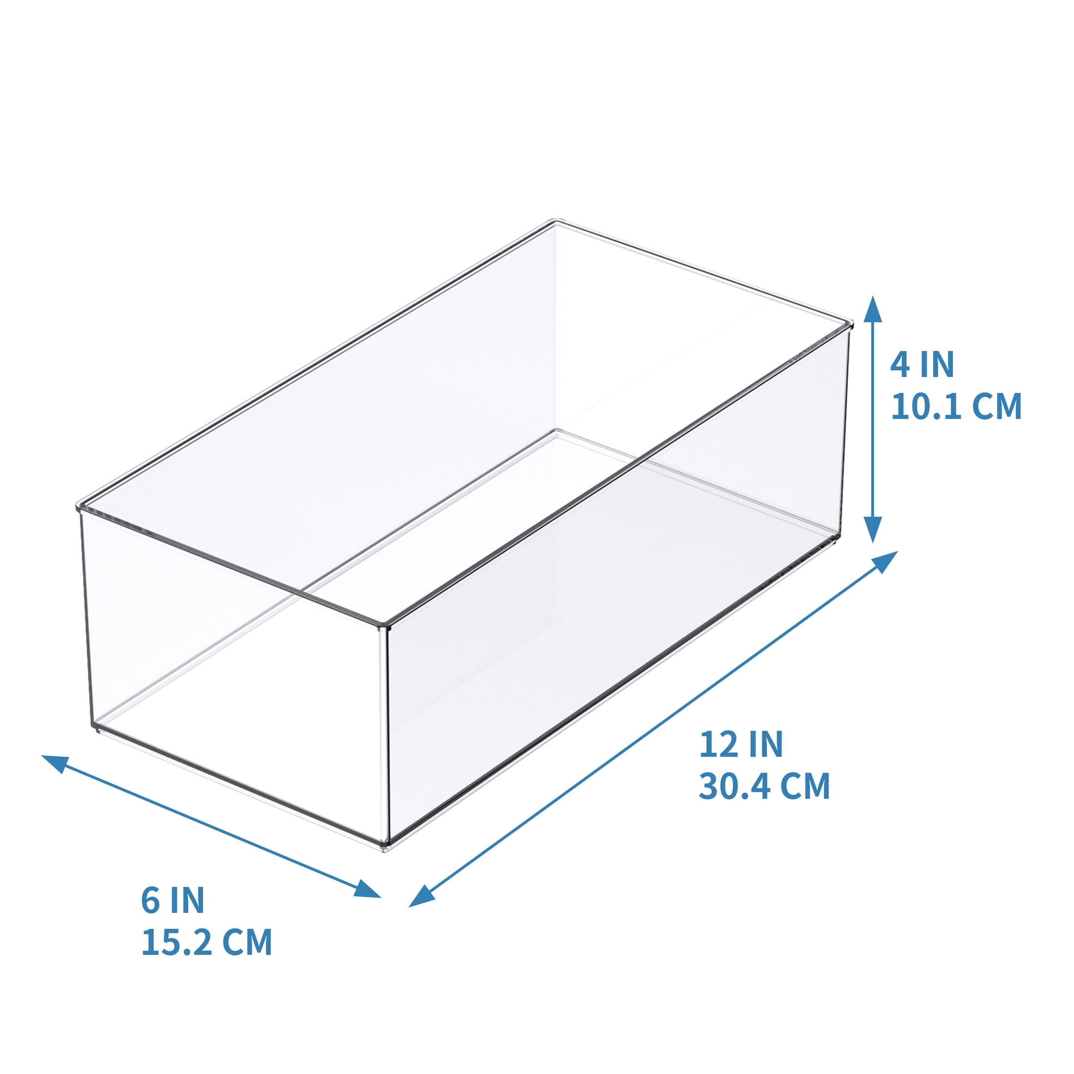 12" x 6" Clear Stacking Storage Bin by Simply Tidy - Stackable Plastic Organizer for Desk - Crafting - and Office Supplies - 1 Pack