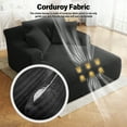 thumbnail image 5 of Aukfa Corduroy Chaise Lounge Chair, Oversized Indoor Lounger Floor Sofa Bed for Living Room, Bedroom, Small Space,Black, 5 of 9