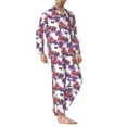 thumbnail image 2 of Lsque Peonies Pattern Long Sleeve Pajama Set for Men - Soft 2-Piece Sleepwear and Loungewear Set with Pockets, Comfy Nightwear-XX-Large, 2 of 7