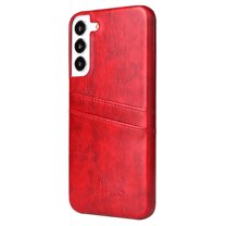 Nalacover Case for Samsung Galaxy S23, Vintage Oil Wax Pattern PU Leather Back Card Slots Holder Cover Rugged PC Anti-Scratches Shockproof Protective Slim Fit Lightweight Case, Red