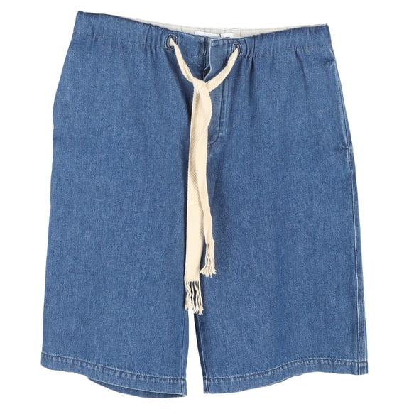 Pre-Owned Loewe Logo Drawstring Shorts in Blue Cotton Denim