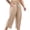Khaki, variant on HOOMEUMY Mens Crinkled Gauze Pants Drawstring Elastic Waist Casual Summer Trousers Light Breathable For Beach Vacation Daily Wear