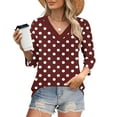 thumbnail image 2 of Plebaso Women's Tops 3/4 Length Sleeve V Neck Tunic Tops for Women Lightweight Casual Loose T-Shirts, 2 of 7