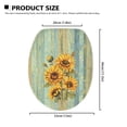 thumbnail image 5 of ZIATUBLE Wood Stripe Sunflower Toilet Lid Covers for Bathroom Protction Round Elongated Toilet Seat Covers Universal Toilet Lid Dust Cover Home Decor, 5 of 6