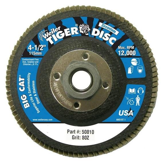 Weiler Arbor Mount Flap Disc,4-1/2in,80,Medium 96361