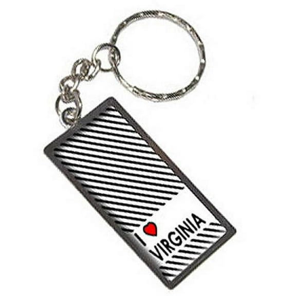 I Love Heart Virginia Keychain Key Chain Ring