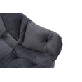thumbnail image 3 of Oversized Modern Lazy Chair with Ottoman, Accent Contemporary Lounge Fabric Chair with Steel Frame, Upholstered Single Sofa Chair with Arm & Side Pocket, Leisure Sofa Chair, 3 of 7