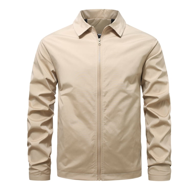 Xcmzpl Mens Lightweight Jacket Zip Up Lapel Collar Casual Jackets