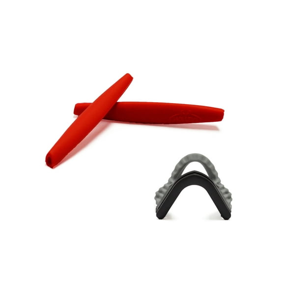 Walleva Red Earsocks with Grey Nosepad for Oakley M Frame Series Sunglasses