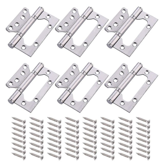 Bisagras de Puerta YONGSHENG 6 uds Silenciosas con Rodamiento de Bolas de Acero Inoxidable con Tornillos