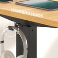 thumbnail image 6 of FunniHomi 60" x 24" Electric Height Adjustable Standing Desk with Hooks, Whole-Piece Desktop Cable Management Tray, and Built-in Power Outlet (Black Frame + Maple Top, 2 Packages), 6 of 11