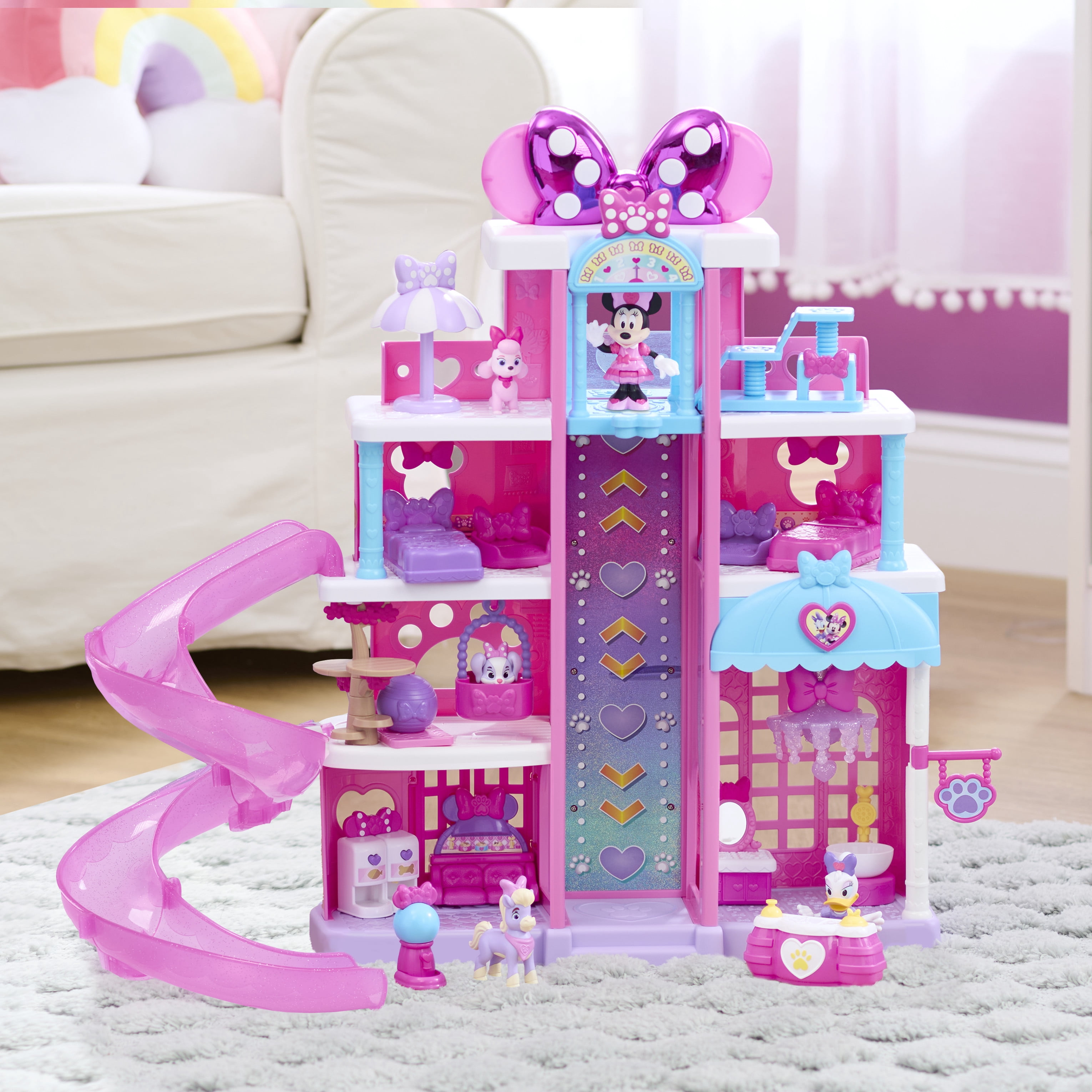Disney Junior Minnie Mouse Pet Hotel Playset, 21 Inch Playset, Girls Toy for Ages 3 up
