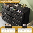 thumbnail image 3 of IDEALSOUL Black Dresser for Bedroom, 9 Drawer Dresser with Large Storage, Retro Storage Cabinet for Bedroom, Living Room, Kitchen, 3 of 11