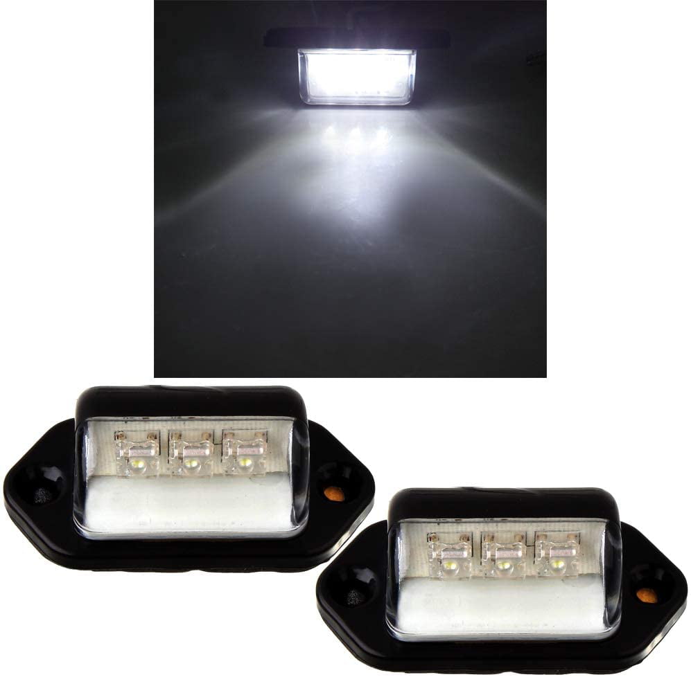 LED License Plate Lights Chrome Interior Step Light 2 Pack