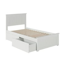 Nantucket Platform Bed with Matching Foot Board with 2 Urban Bed Drawers, Multiple Colors, Multiple Sizes