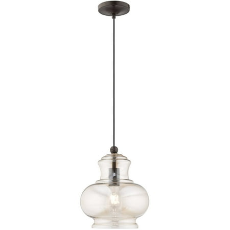 

Mini Pendants 1 Light Fixtures With English Bronze Finish Glass Material Medium 14 60 Watts