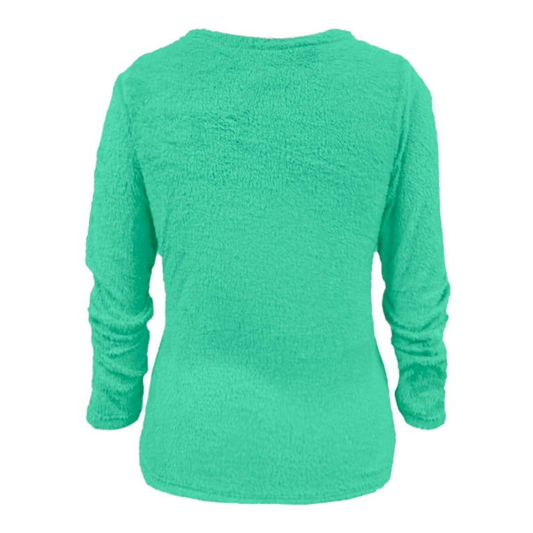 Valueadd Clearance Fuzzy Sweater For Women Cowl Neck Long Sleeve