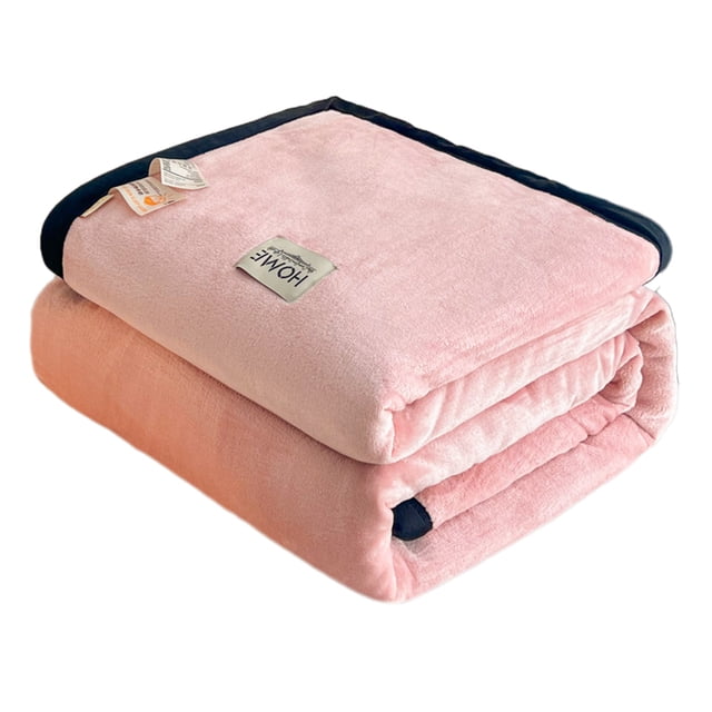 Matoen12 Solid Color Flannel Blankets for All Season, Polyester Soft Throw Blanket Lightweight Air Conditioning Quilt for Nap Sleep, Modern Style Home Decor Ideal for Gift, 40"x55", 1PC, Pink