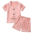 thumbnail image 3 of Tranfacy Boys and Girls 12M-8Y Summer Print Imitation Silk Short Sleeve Shorts Home Sleepwear Casual Matching Outfit, 3 of 5