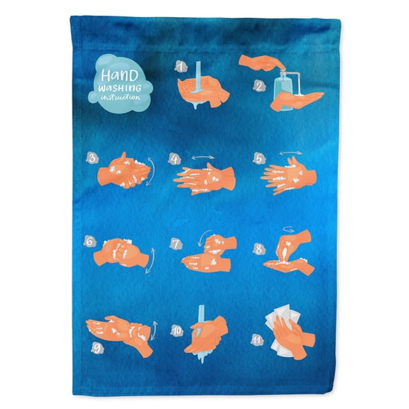 Hand Washing Instructions Garden Flag