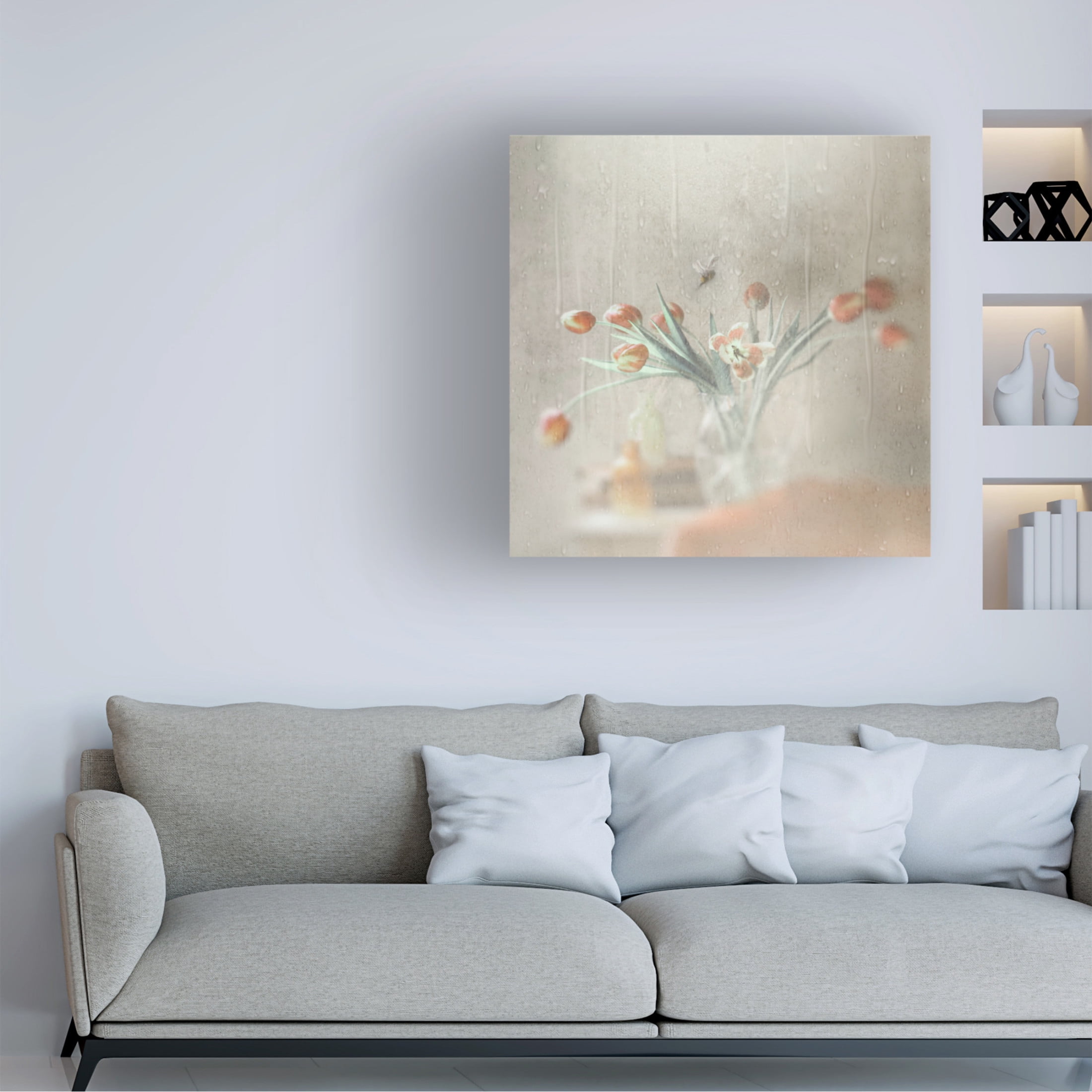 Canvas Wall Art - Gilbert Claes 'Unexpected Rain' Wall Art for Living Room, Bedroom, or Office Décor by Trademark Fine Art - 14 x 14 Inches