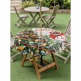 thumbnail image 3 of Outdoor Tablecloth with Umbrella Hole and Zipper, Snowman Christmas Round Table Cloth 54 Inch Waterproof Tablecloth, Xmas Tree Ball Snowflake Winter Wooden Picnic Table Cover for Patio Camping, 3 of 7