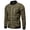 Army Green, variant on Men's Autumn&Winter Solid Color Long Sleeved Ribbed Zipper Jacket Top