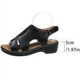 thumbnail image 4 of Sandals for Women 2026 Women's Plus Size Fashion Retro Open Toe Round Toe Wedge Beach Sandals, 4 of 7