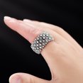 thumbnail image 7 of Sparkling Silver/Gold Tennis Crystal Rhinestone Adjustable Stretch Statement Ring for Women Cocktail Party Costume Jewelry, 7 of 7
