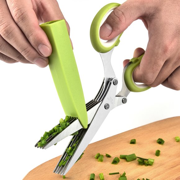 Herb Scissors, Multipurpose 5 Blade Kitchen Herb Shears Herb Cutter for Chopping