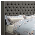 thumbnail image 4 of Benjara Diya King Size Platform Bed, Button Tufted Upholstery, Nailhead Trim, Gray, 4 of 6