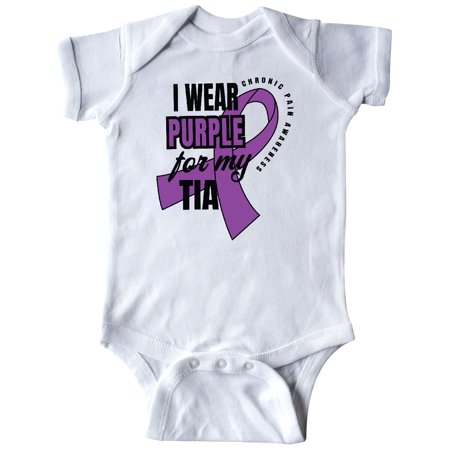 

Inktastic Chronic Pain I Wear Purple For My Tia Gift Baby Boy or Baby Girl Bodysuit
