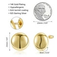 thumbnail image 5 of Lancharmed Gold Plated Earrings for Mother,Round Smooth Stud Earring Friend Gifts for Women, 5 of 7