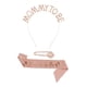 thumbnail image 5 of Conjunto de banda para futura mamá, banda de satén decorativa, tiara, banda para futura mamá para fiesta de baby shower Oro rosa, 5 of 9